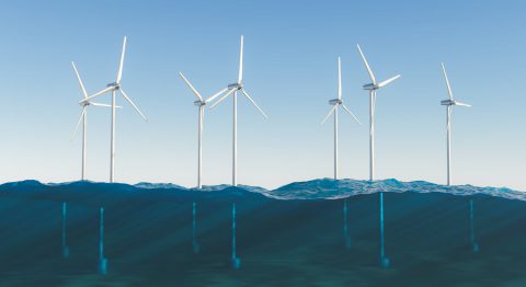 Wind Turbines At Sea